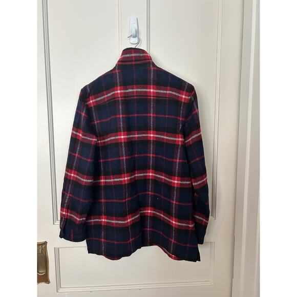 Lauren Ralph Lauren Wool Plaid Full Zip Mock Neck Jacket Womens Size Large Red - Picture 2 of 8